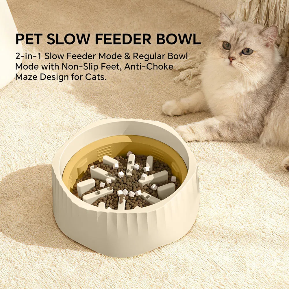 Dual-Mode Slow Feeder Dog & Cat Bowl