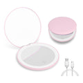 LED Travel Compact Mirror (Double-Sided, Magnifying)