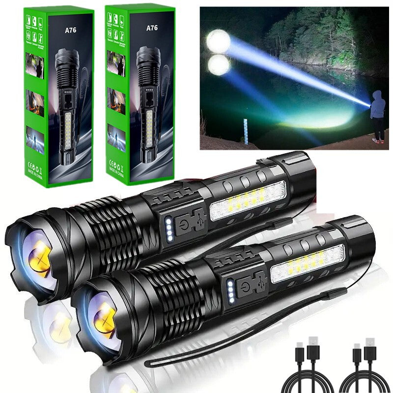 Zoomable Tactical LED Flashlight (3-Mode, USB Charging)